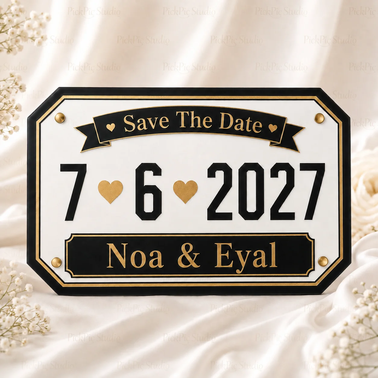 שלט Save The Date בעיצוב אישי
