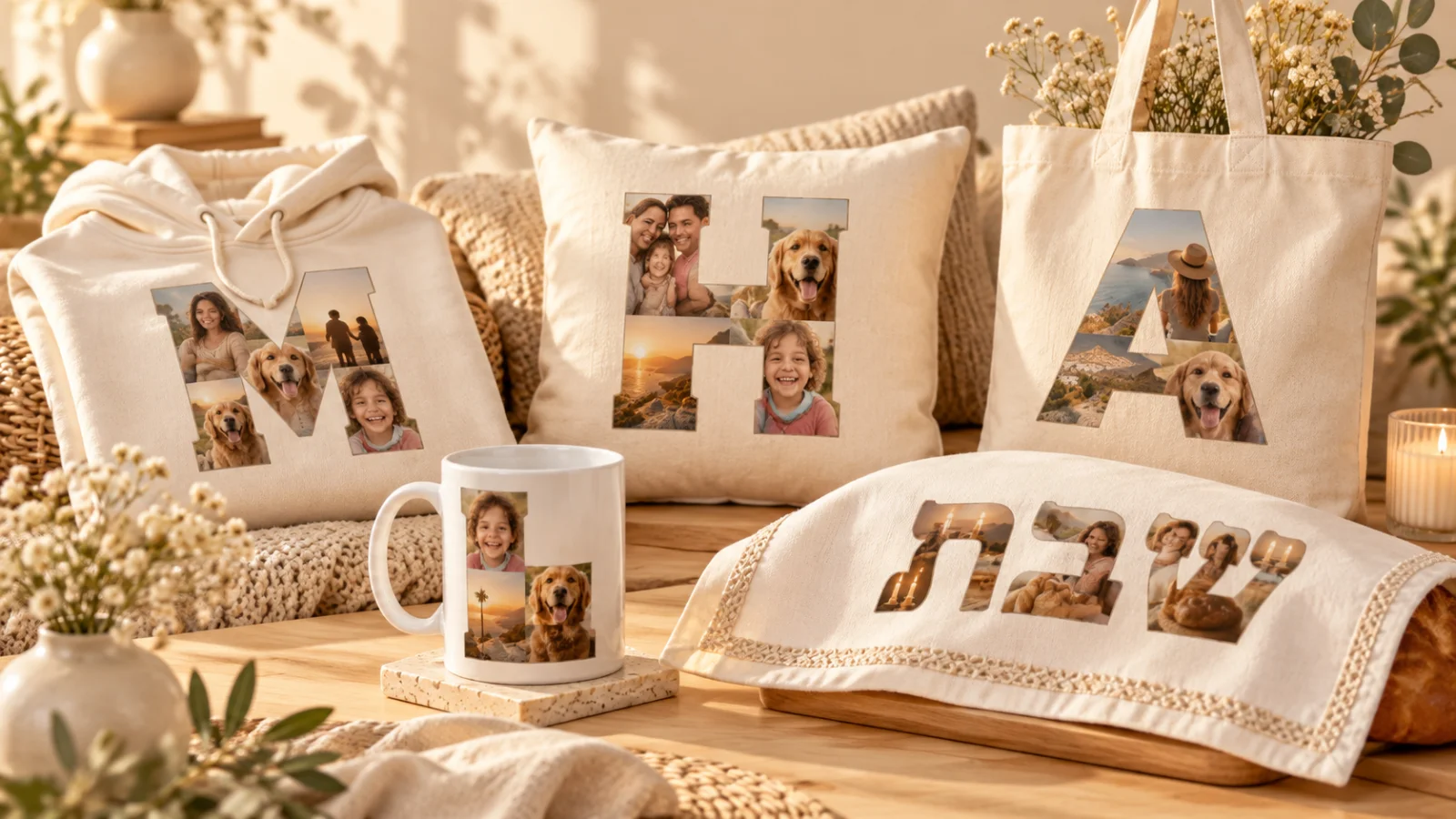 מתנות לצוות עם לוגו ושמות על בקבוקים, ספלים, מחברות ותיקים